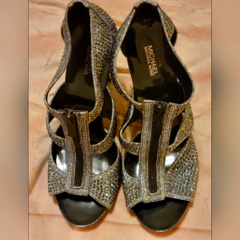 Silver studded Michael Kors heels